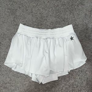 white rebel flowy shorts 1 pair